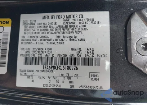 2018 Ford Mustang Gt Premium from USA, damaged, VIN 1FA6P8CFXJ5180926